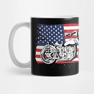 Bike American Biking Motorcycle USA Flag Biker Mug